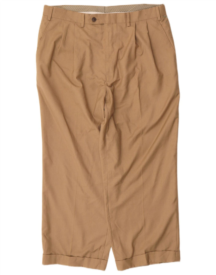 RALPH LAUREN Mens Straight Suit Trousers W36 L26 Beige Polyester