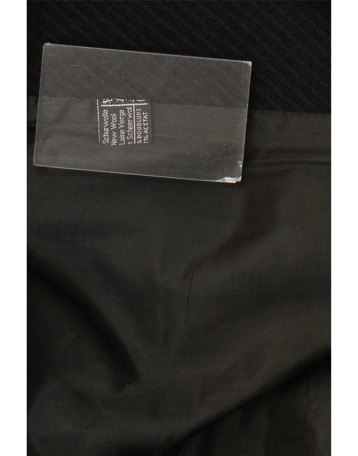 Vintage γυναικείο πανωφόρι UK 12 Medium Black Colourblock Νέο μαλλί
