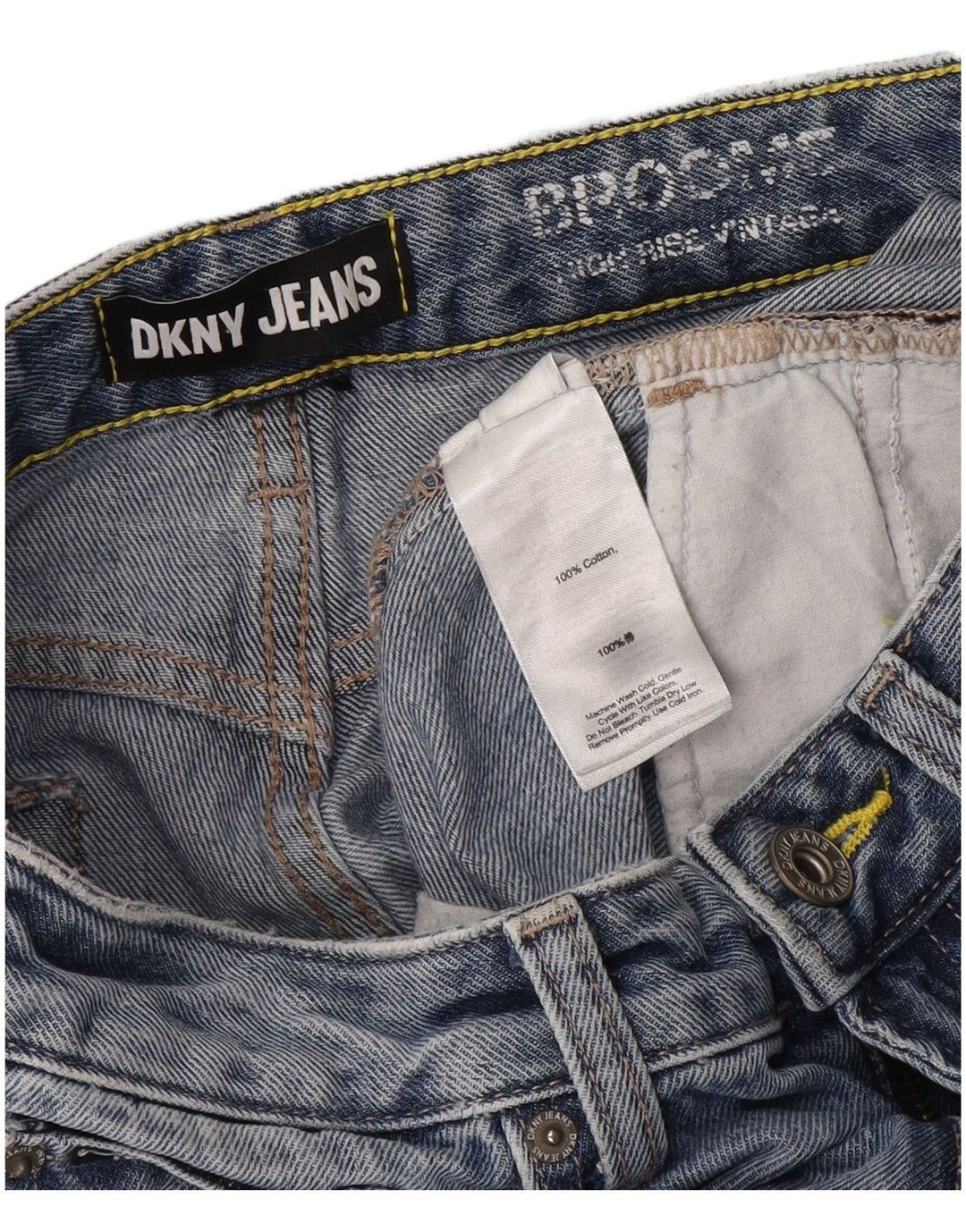 Dkny Γυναικείο ψηλό κωνικό τζιν W28 L27 Μπλε βαμβακερό