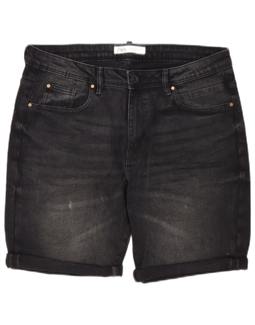 Zara Ανδρικό τζιν σορτς EU 44 Large W34 Μαύρο βαμβακερό