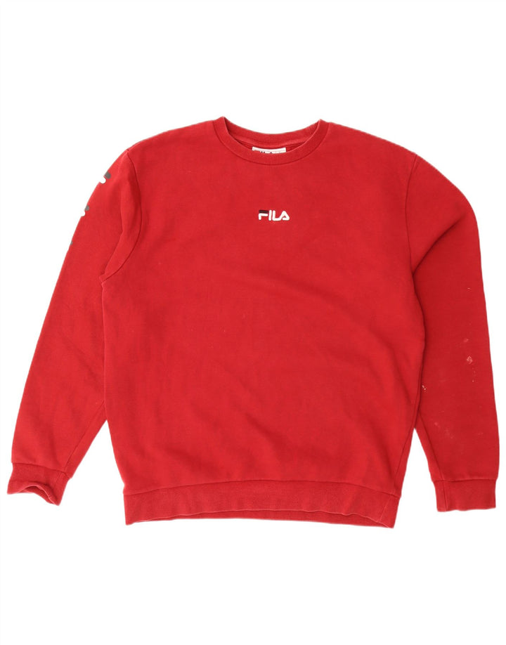 Ανδρικό γραφικό φούτερ Fila Jumper μεγάλο κόκκινο βαμβακερό