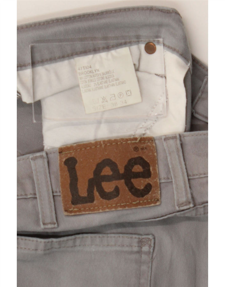 Lee Mens Brooklyn Straight Jeans W38 L30 Γκρι βαμβακερό