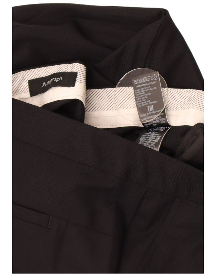 Marks & Spencer Γυναικείο ίσιο παντελόνι UK 12 Medium W32 L26 Μαύρο