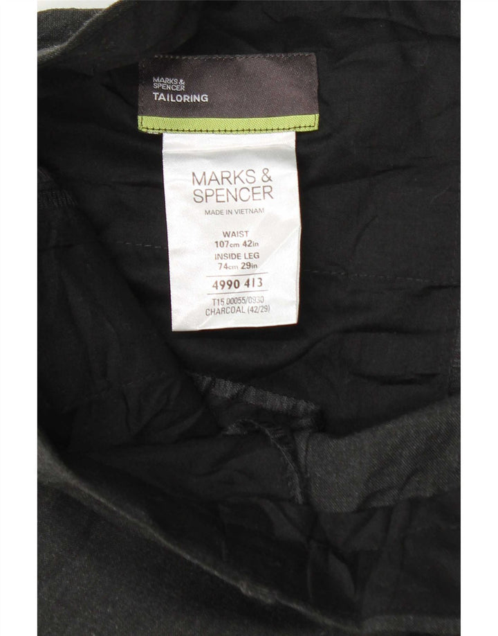 Marks & Spencer Ανδρικό κωνικό παντελόνι W42 L29 Γκρι πολυεστέρας