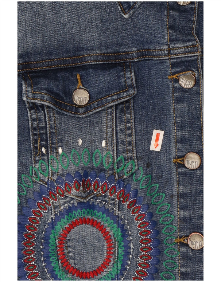 Γυναικείο τζιν μπουφάν Desigual Graphic Crop EU 42 Large Blue Polyester
