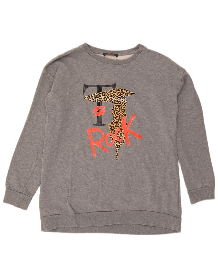 Ανδρικό γραφικό φούτερ Trussardi Jeans Jumper μεγάλο γκρι βαμβακερό