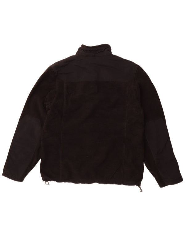 Eddie Bauer Mens Fleece Jacket UK 38 Medium Black Polyester