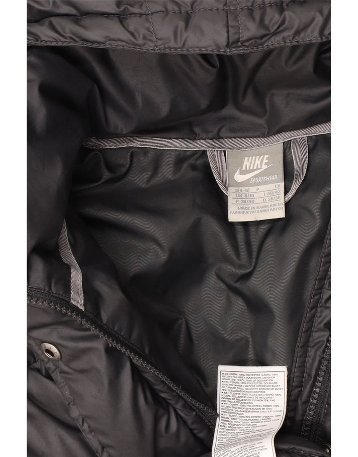 Γυναικείο μπουφάν Nike με κουκούλα με επένδυση UK 8/10 Μικρός μαύρος πολυεστέρας