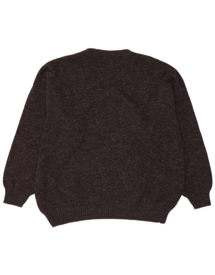 VINTAGE Ανδρικό πουλόβερ με λαιμόκοψη IT 54 XL Γκρι Fair Isle Wool