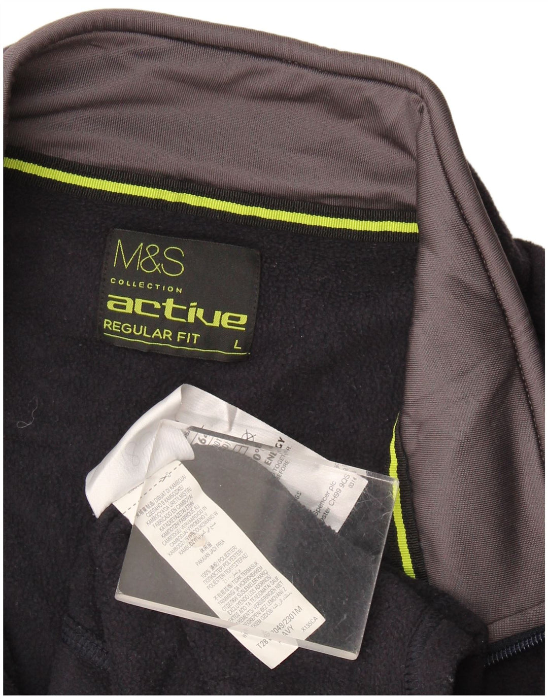 Marks & Spencer Ανδρικό μπουφάν κανονικής εφαρμογής Fleece UK 40 Large Navy Blue
