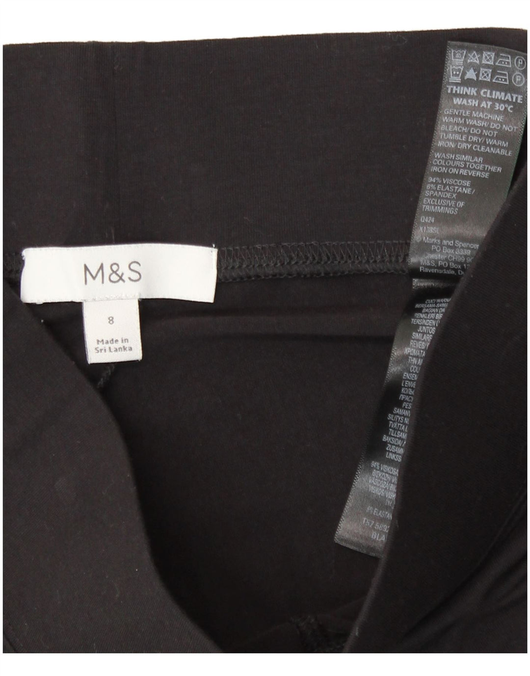 Marks & Spencer Γυναικεία κολάν Crop UK 8 Small Black Viscose