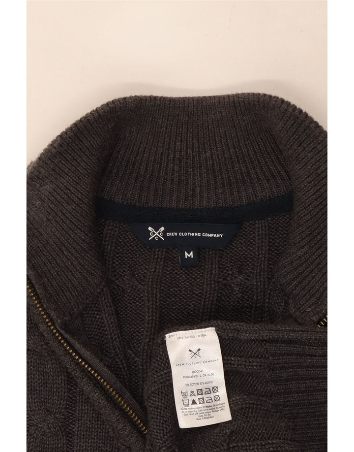 Ανδρικό πουλόβερ με φερμουάρ Crew Clothing, μεσαίο βαμβακερό γκρι