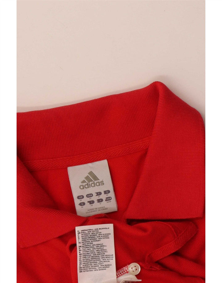 Ανδρικό πουκάμισο πόλο Adidas, μεσαίο κόκκινο βαμβακερό