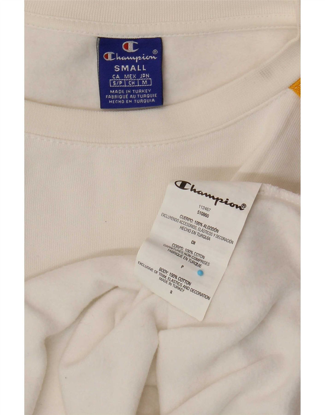 Champion Womens Oversized γραφικό φούτερ Jumper UK 10 Small White