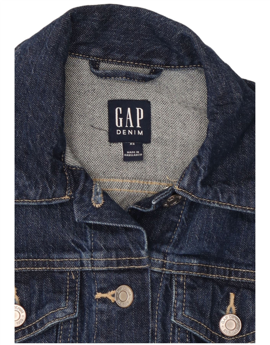 GAP Γυναικείο Τζιν Μπουφάν UK 6 XS Navy Blue Cotton