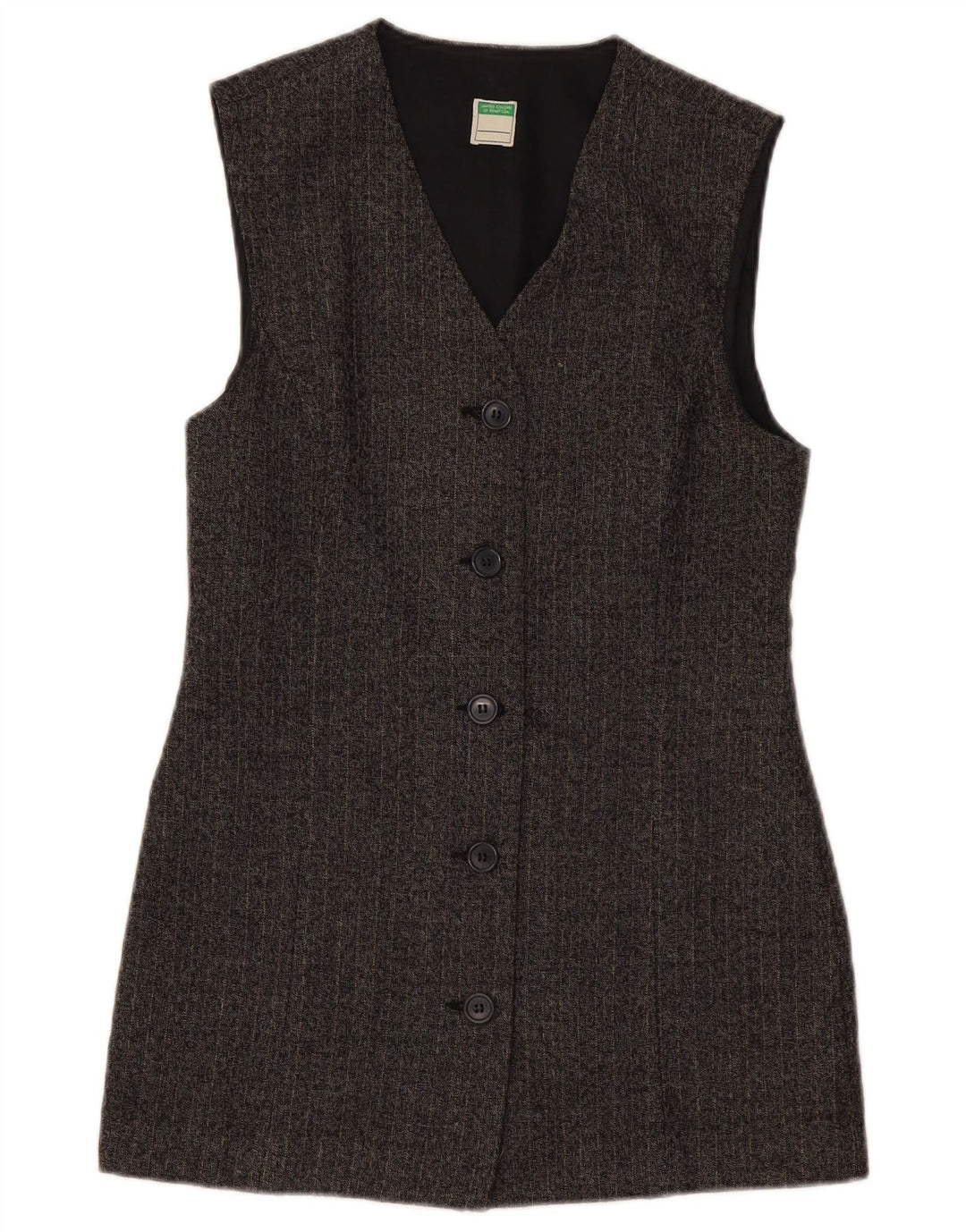 BENETTON Γυναικείο σακάκι Longline Blazer UK 10 Small Grey Pinstripe