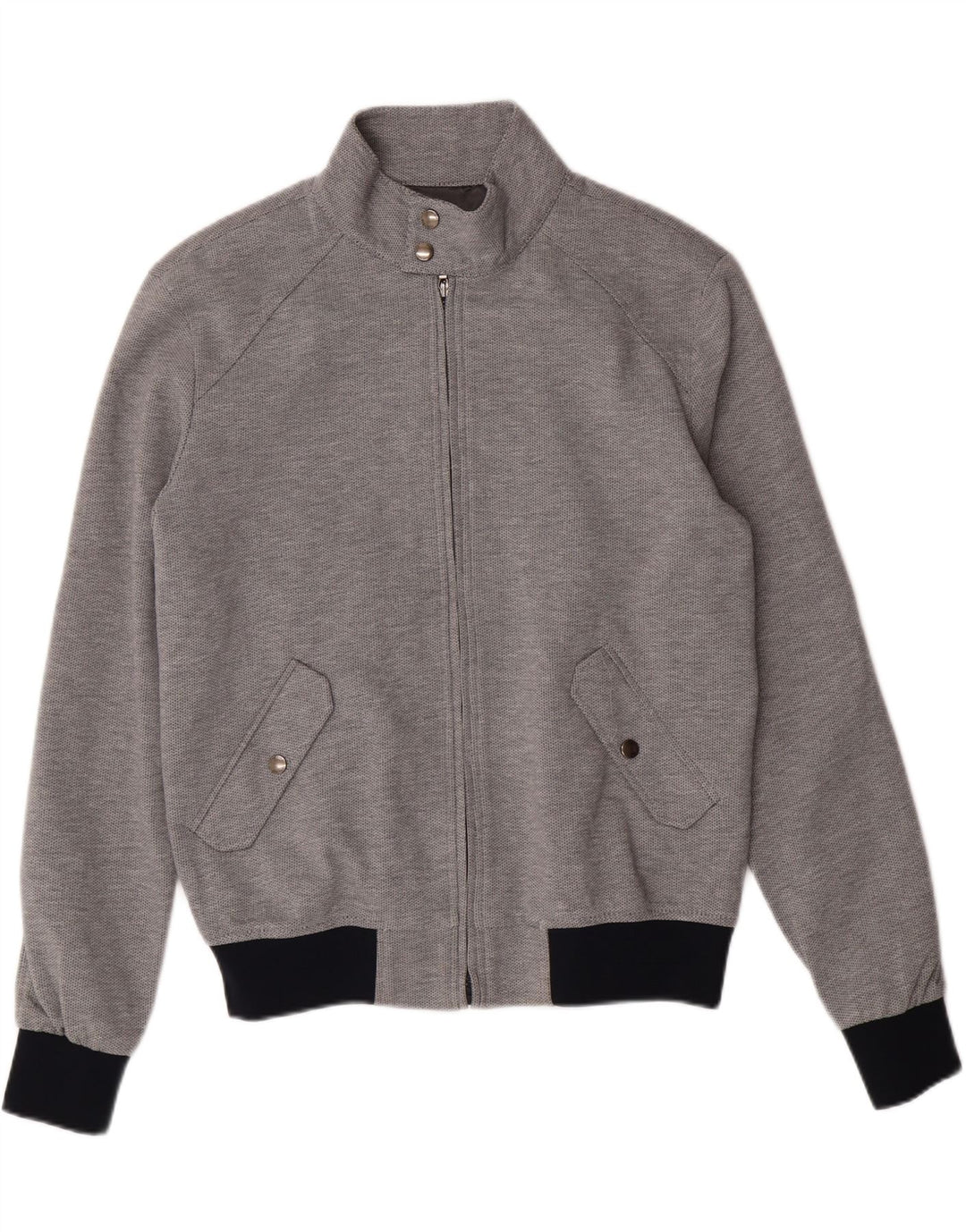 ZARA Mens Bomber Jacket UK 40 Large Grey Colourblock Polyester