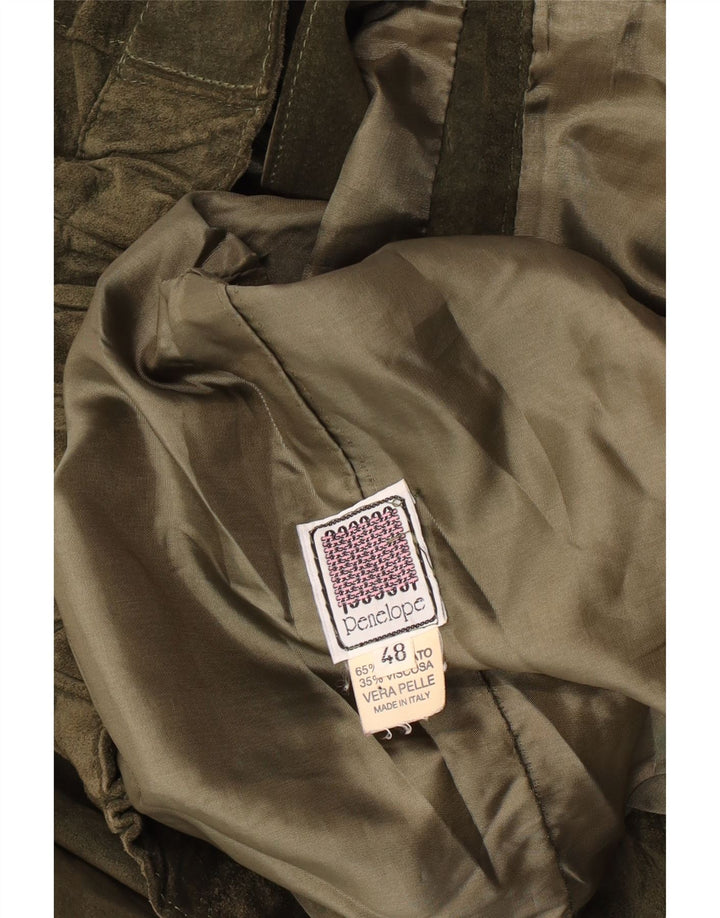 Penelope Γυναικείο Σουέντ Μπουφάν IT 48 XL Δερμάτινο Χακί