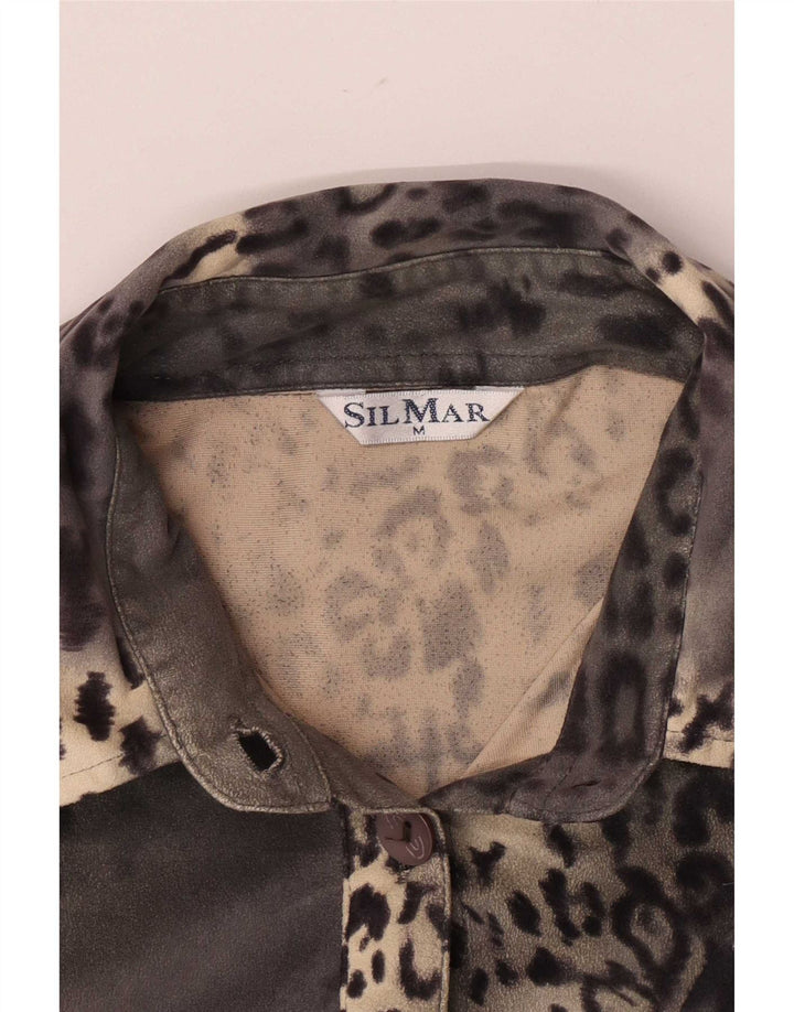Silmar γυναικείο κανονικό πουκάμισο UK 12 Medium Grey Animal Print