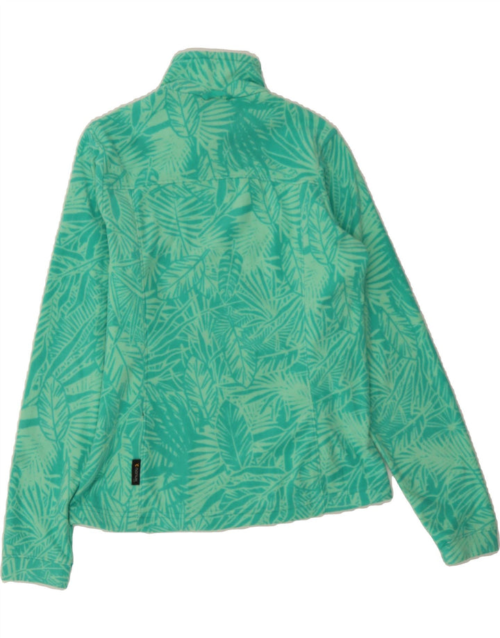JACK WOLFSKIN Womens Abstract Pattern Fleece Jacket UK 8/10 Small Green Vintage Jack Wolfskin and Second-Hand Jack Wolfskin from Messina Hembry 