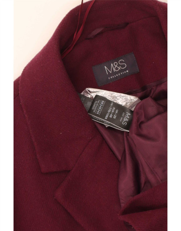 Marks & Spencer Γυναικείο Πανωφόρι UK 20 2XL Βουργουνδίας Πολυεστέρας