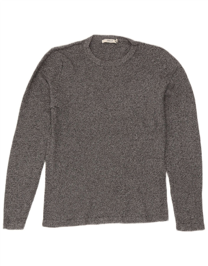 Jack & Jones Ανδρικό πουλόβερ με λαιμόκοψη μεσαίου γκρι βαμβακερό