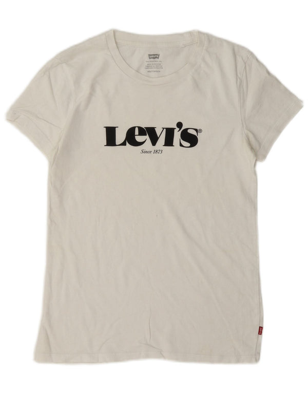 Γυναικείο γραφικό μπλουζάκι Levi's Oversized Top UK 2 2XS Λευκό