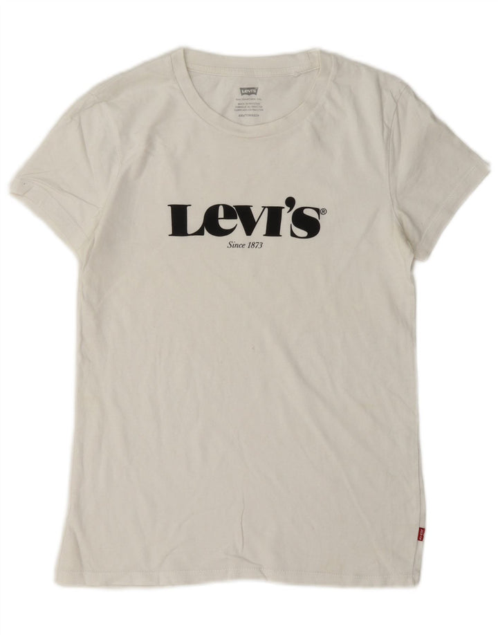 Γυναικείο γραφικό μπλουζάκι Levi's Oversized Top UK 2 2XS Λευκό