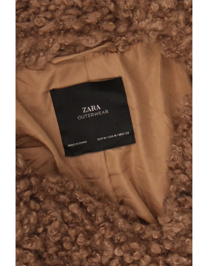 Γυναικείο πανωφόρι Zara Oversized Faux Fur UK 14 Medium Brown
