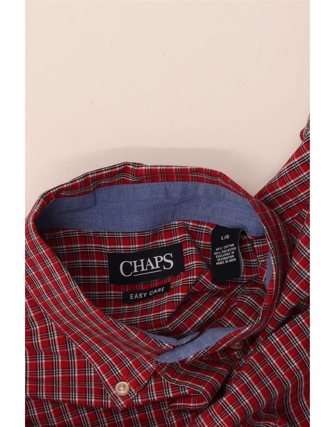 Chaps Ανδρικό πουκάμισο Easy Care Μεγάλο κόκκινο βαμβακερό
