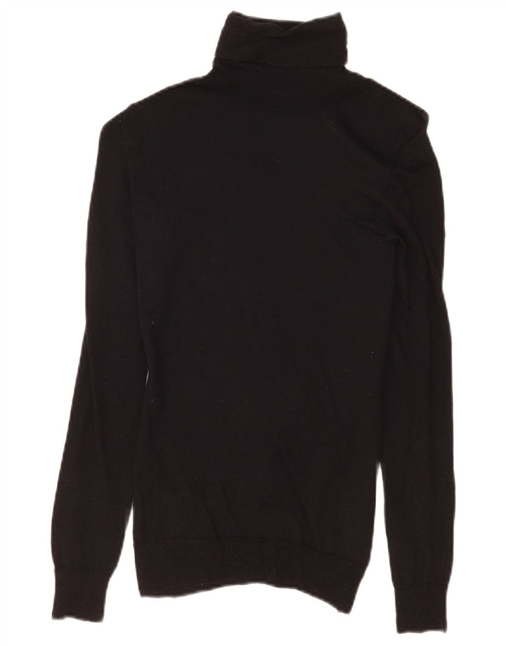 Massimo Dutti Γυναικείο πουλόβερ με ρολό λαιμόκοψη UK 8 Small μαύρο