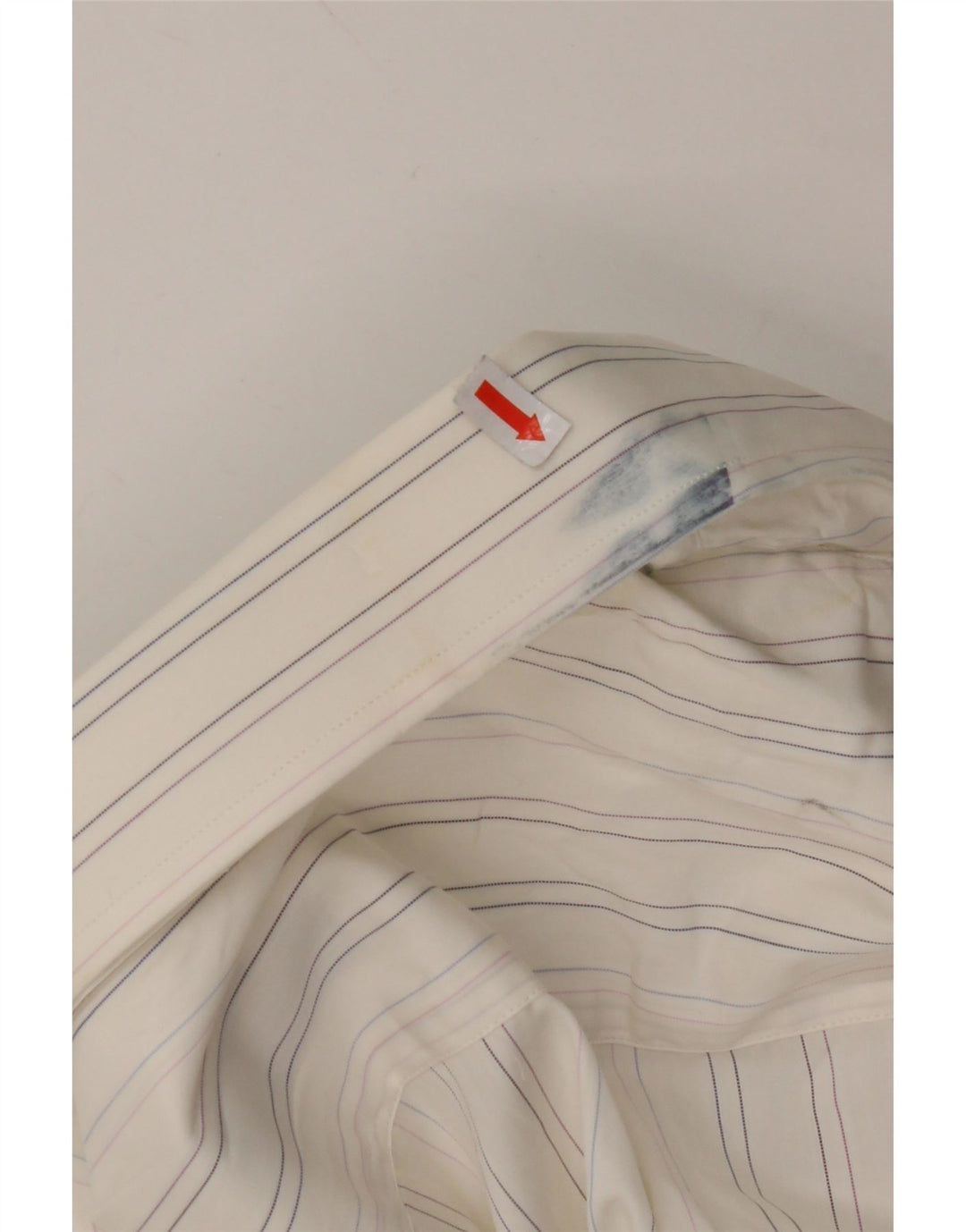 Ανδρικό πουκάμισο MASSIMO DUTTI Μέγεθος 43 Μεγάλο Λευκό Βαμβακερό ριγέ