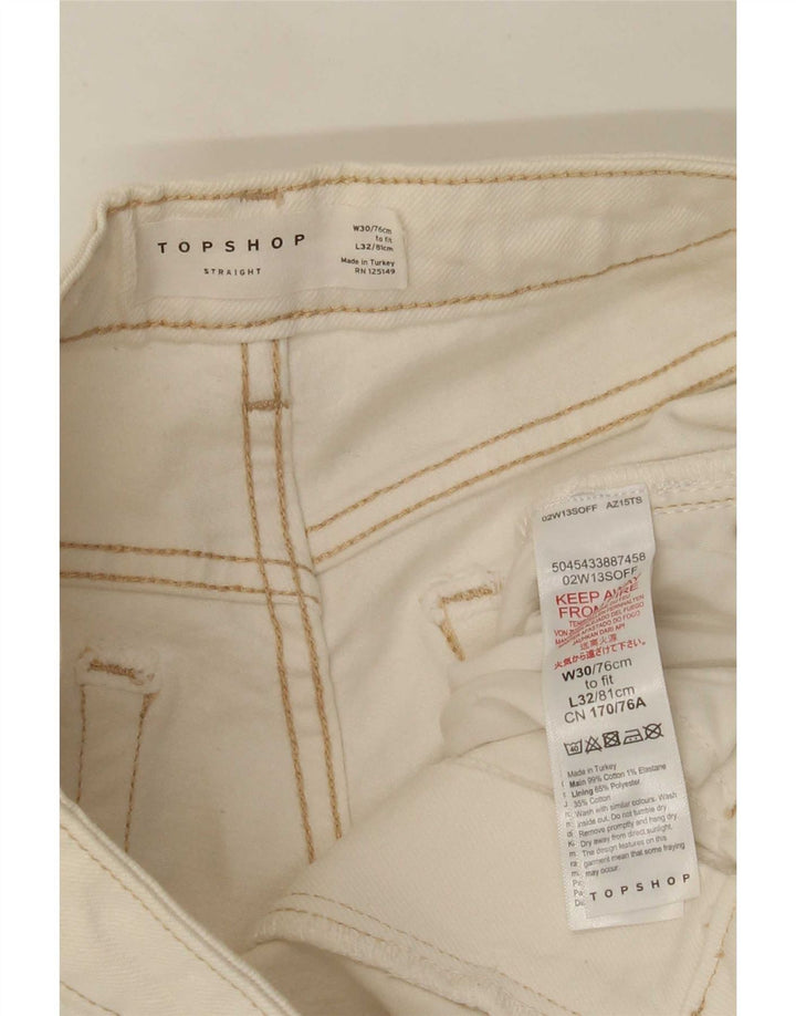 Topshop Γυναικείο ίσιο τζιν W30 L26 Λευκό βαμβακερό
