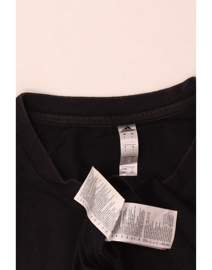 Ανδρικό T-Shirt Adidas Top μεγάλο μαύρο βαμβακερό