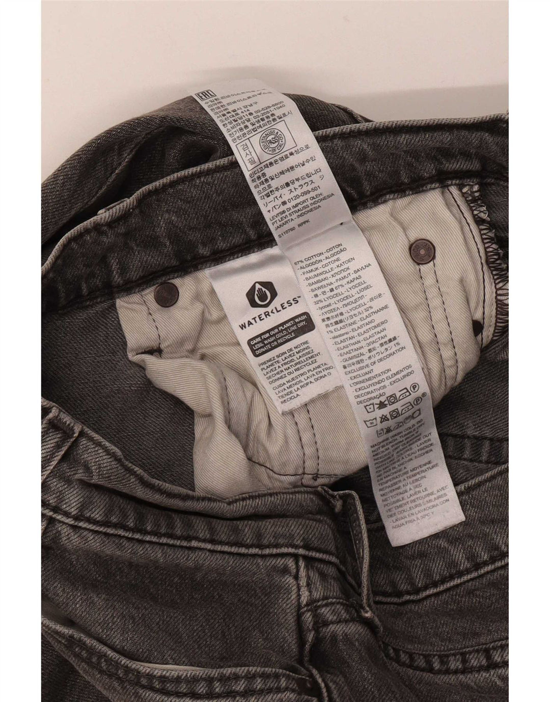 Levi's Mens 511 Slim Jeans W30 L32 Grey Cotton