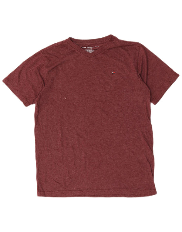 Tommy Hilfiger Boys T-Shirt 15-16 ετών μεγάλο βαμβακερό μπορντό