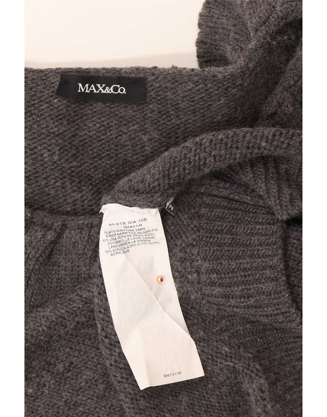 Max & Co. Γυναικεία ζακέτα Crop UK 12 Medium Grey Wool
