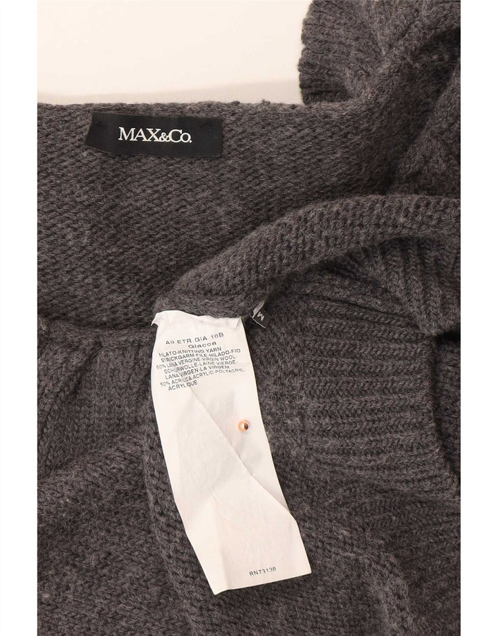 Max & Co. Γυναικεία ζακέτα Crop UK 12 Medium Grey Wool