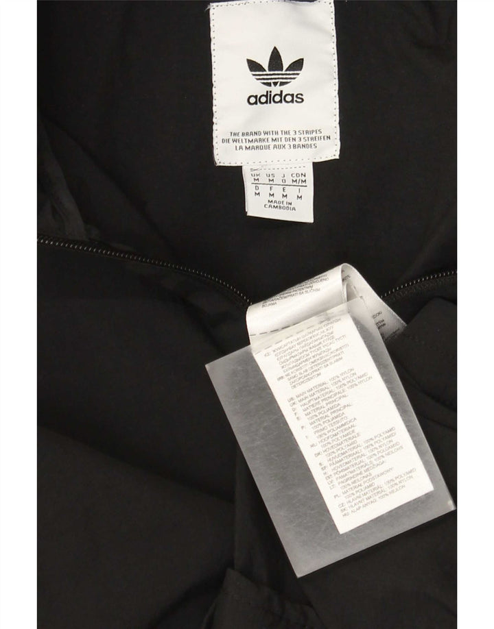 Ανδρική αθλητική φόρμα Adidas με κουκούλα Μπουφάν μεσαίο μαύρο νάιλον