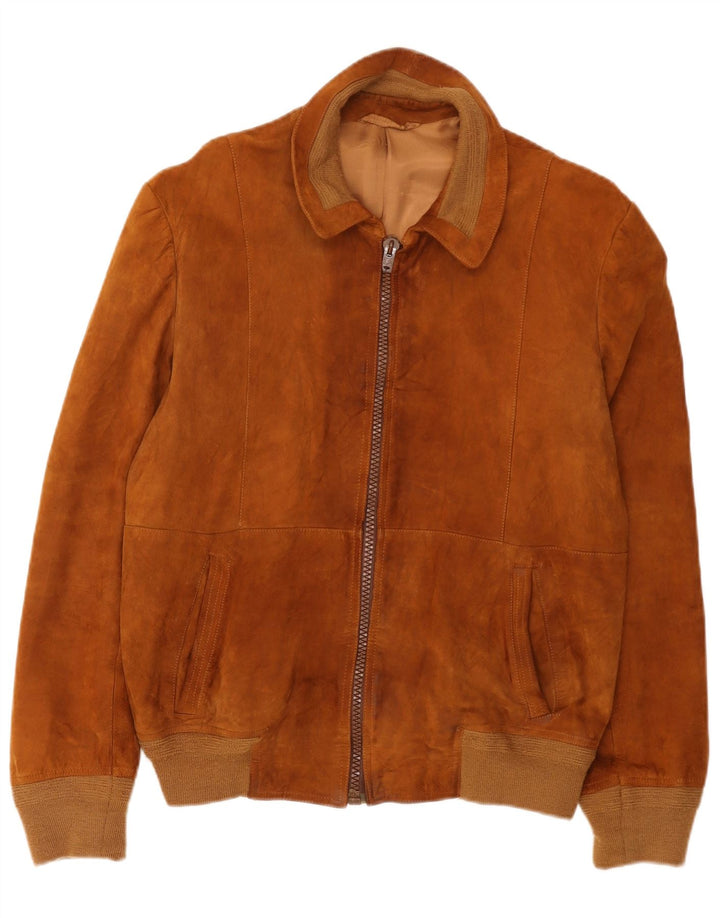 Vintage Ανδρικό Suede Bomber Jacket IT 52 XL Brown