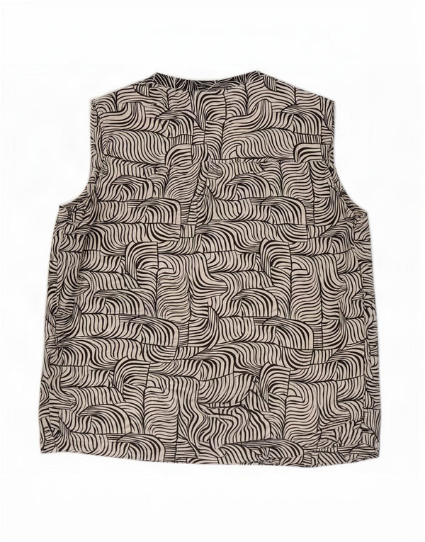 Marks & Spencer Γυναικεία Αμάνικη Μπλούζα Μπλούζα UK 18 XL Λευκή γεωμετρική