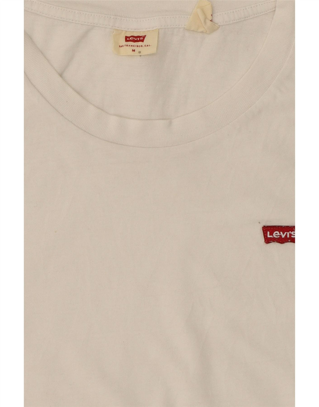 LEVI'S Womens T-Shirt Top UK 14 Medium White Cotton Vintage Levi's and Second-Hand Levi's from Messina Hembry 