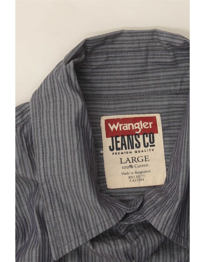 Ανδρικό πουκάμισο Wrangler με μεγάλο μπλε βαμβακερό ρίγες