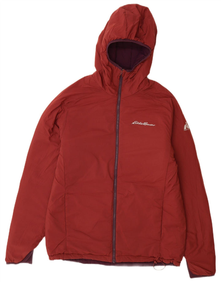 Ανδρικό αναστρέψιμο μπουφάν με κουκούλα Eddie Bauer UK 38 Medium Burgundy Nylon