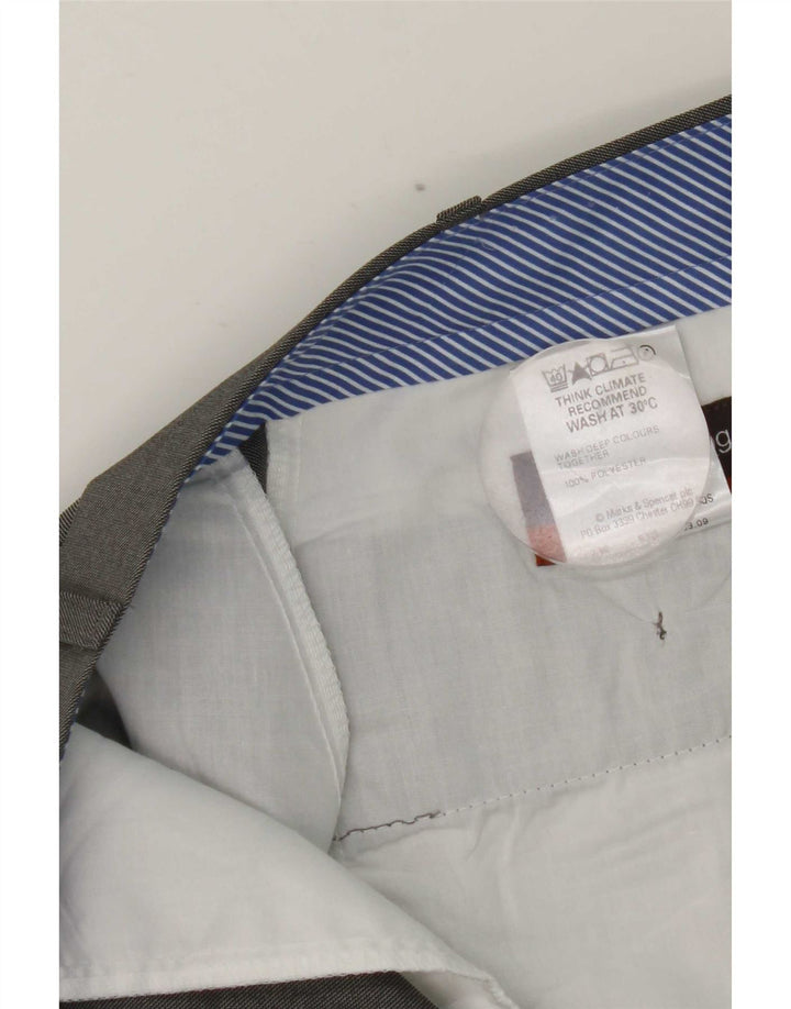Marks & Spencer Ανδρικό ίσιο παντελόνι W38 L29 Γκρι Πολυεστέρας