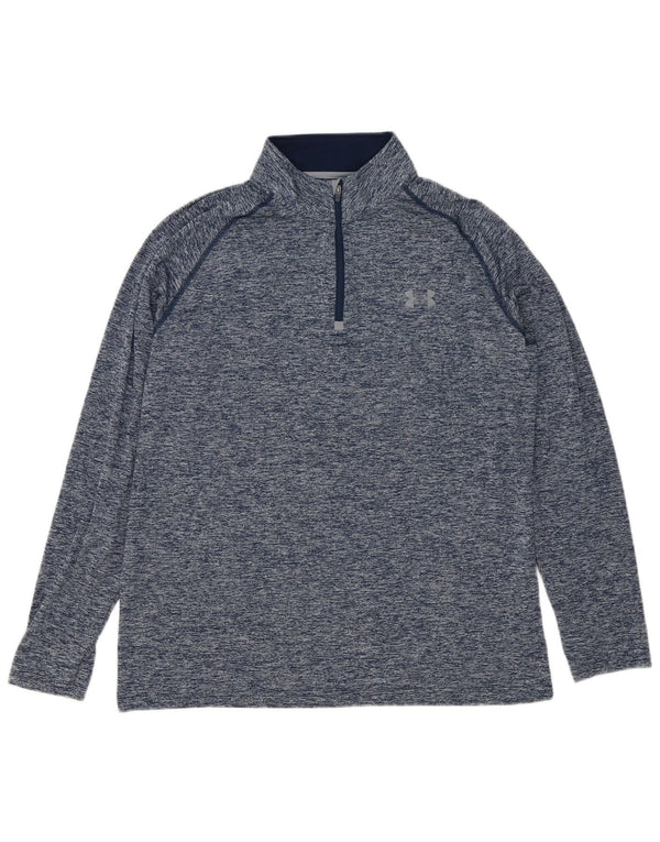 Ανδρική φόρμα αθλητικής φόρμας Under Armour Heat Gear πουλόβερ Top Large Blue Flecked