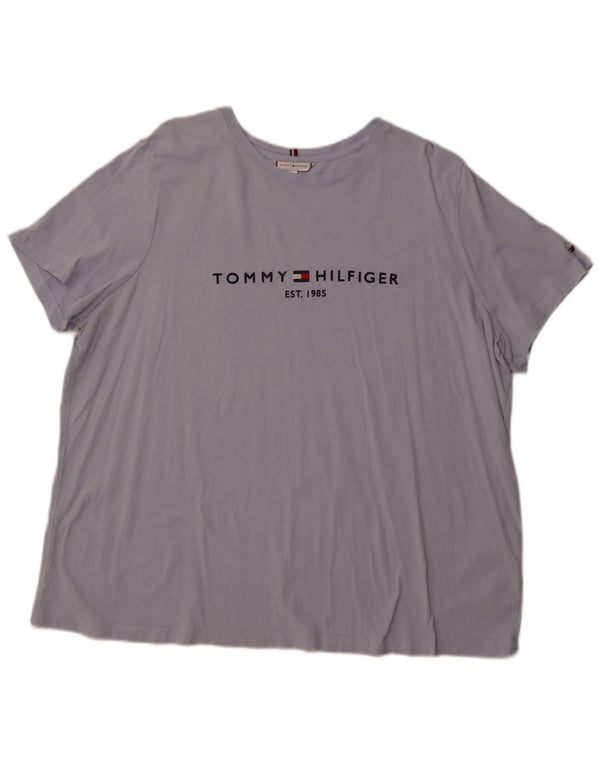 Γυναικείο γραφικό μπλουζάκι TOMMY HILFIGER Top UK 24 4XL Μπλε βαμβακερό