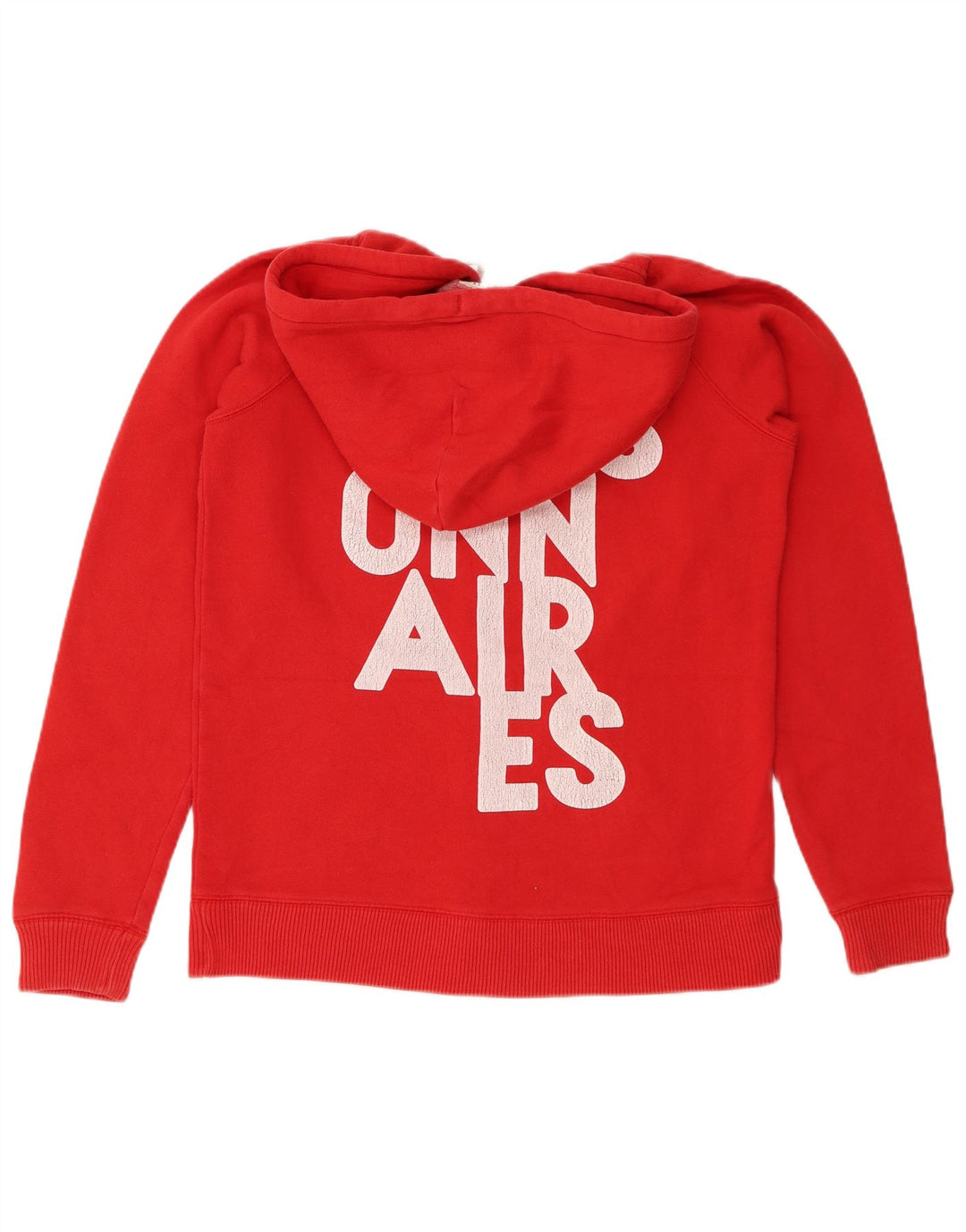 Jack Wills Γυναικείο πουλόβερ με κουκούλα με φερμουάρ UK 14 μεγάλο κόκκινο βαμβακερό