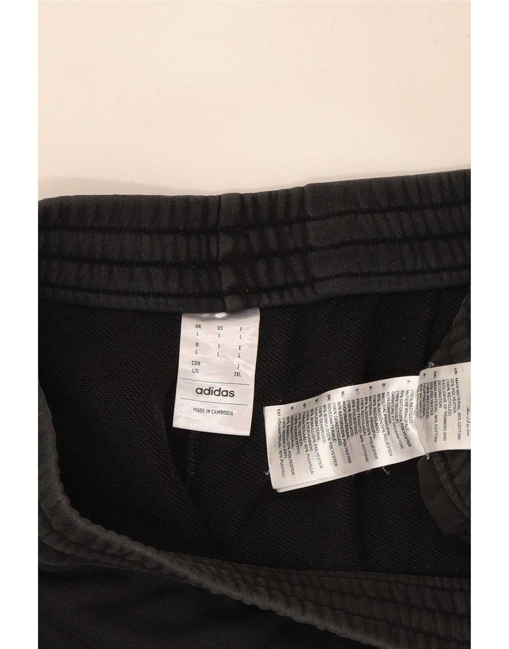 Ανδρικό αθλητικό σορτς Adidas μεγάλο μαύρο βαμβακερό