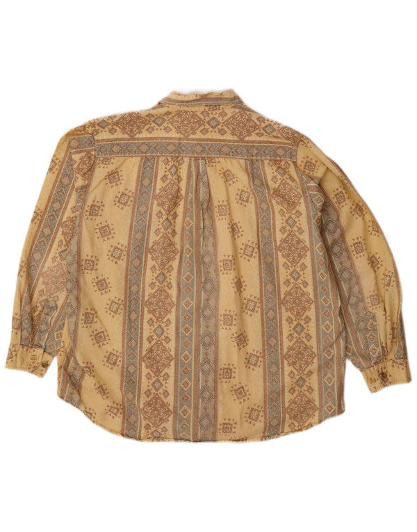 Ανδρικό πουκάμισο VINTAGE Μέγεθος 15 1/2 16 39/40 Medium Beige Geometric Cotton